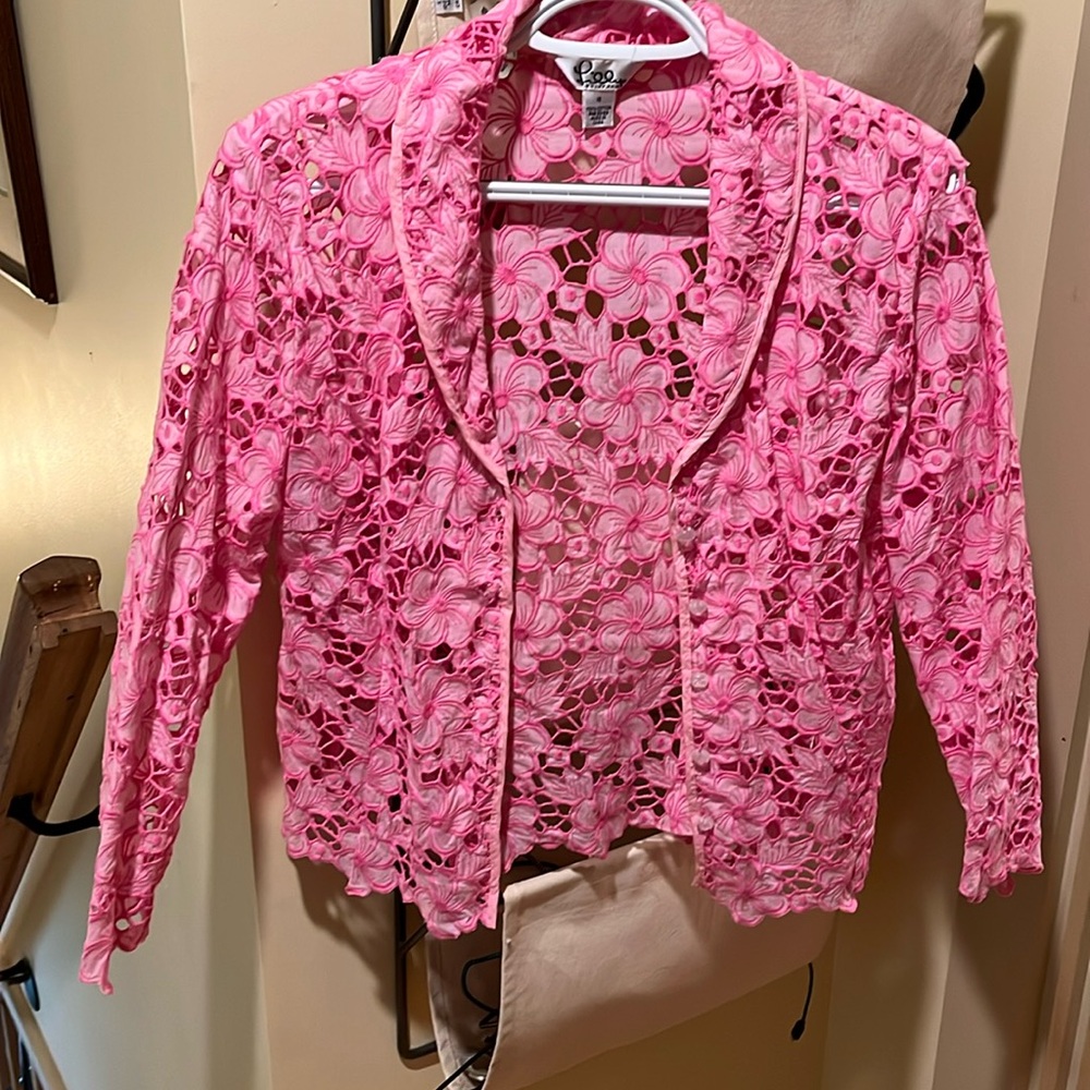 Lilly Pulitzer pink cardigan size 10